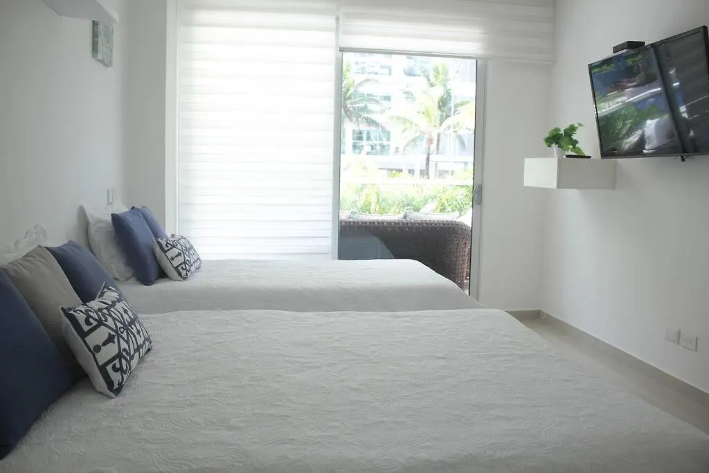 Apartment Beachfront Bliss-2Br Haven Steps From Sandy Shores Cartagena